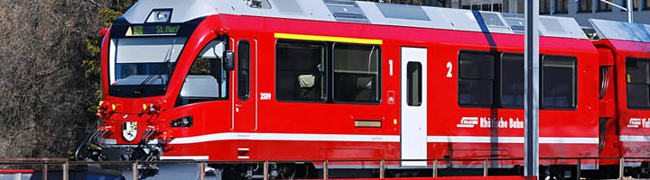 Treni in servizio sul Trenino Rosso del Bernina